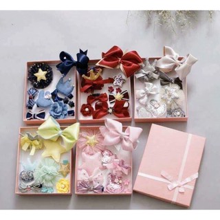 Set 10 món nơ, kẹp tóc cho bé