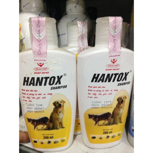 Sữa Tắm Trị Ve Rận Bọ Chét Chó Mèo Hantox Shampoo Vàng 200ml