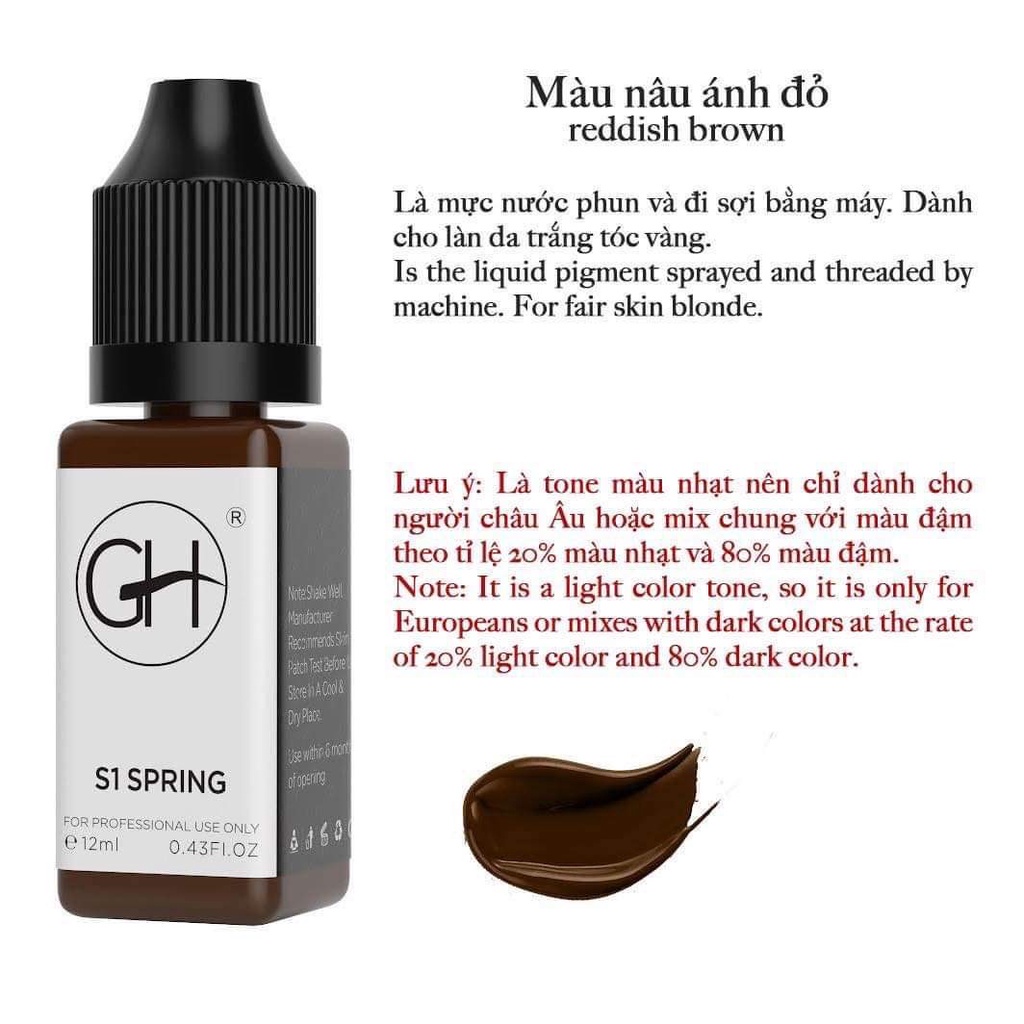 Mực GH Chuyên Đi Sợi Hairstrokes, Phun Chân Mày Rải hạt Chai Chiết DCPXTP