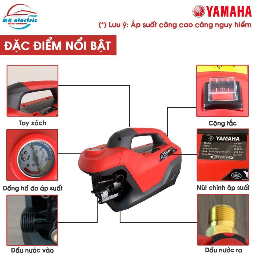 Máy rửa xe mini , Máy xịt rửa cao áp YAMAHA 2800W HA889 - Có áp chống giật - Chống cháy [BH 24 Tháng]