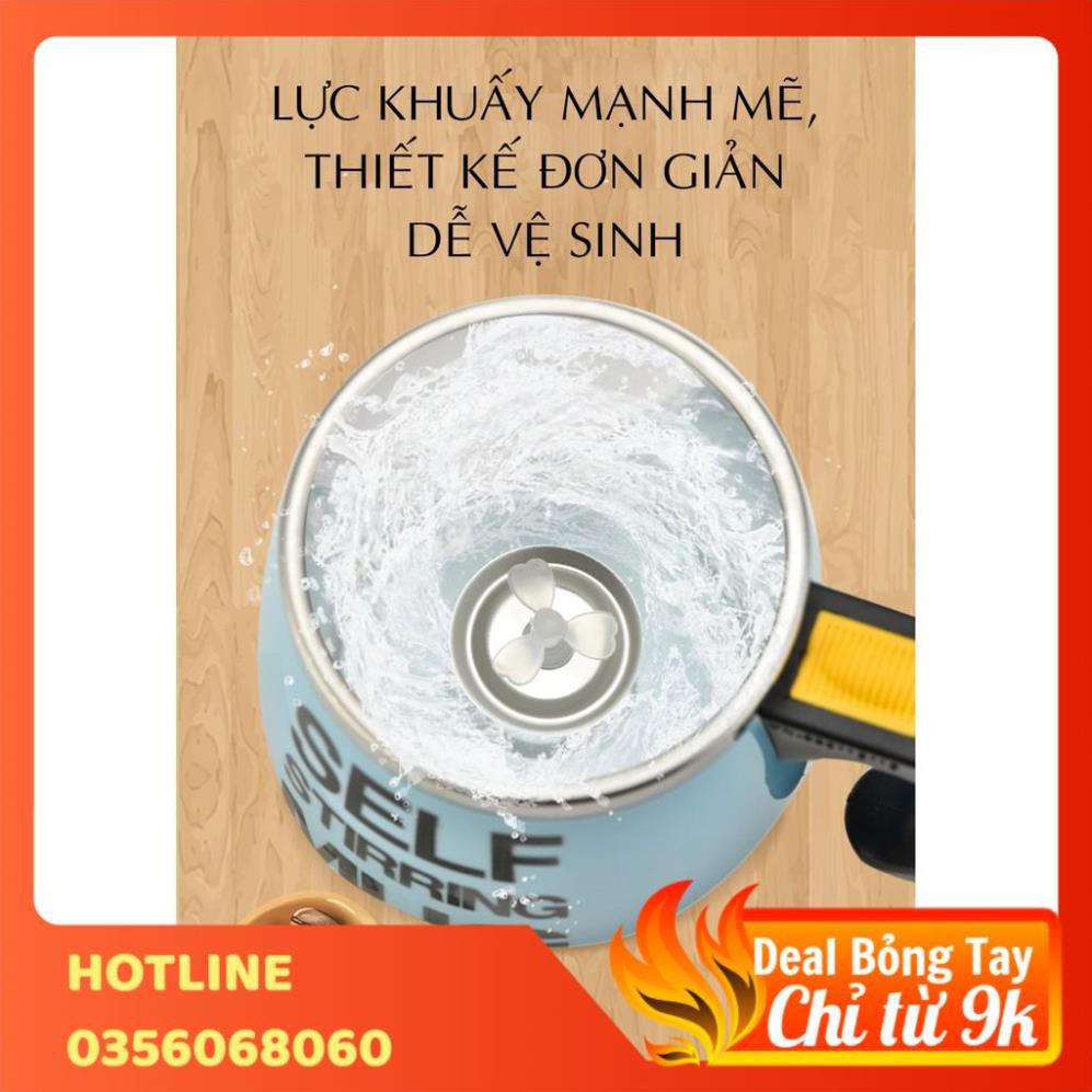 ⚡GIÁ HỦY DIỆT⚡Ly cốc Inox Self stirring mug tự khuấy thông minh dùng pin 6x8,5x13,5cm 450ml