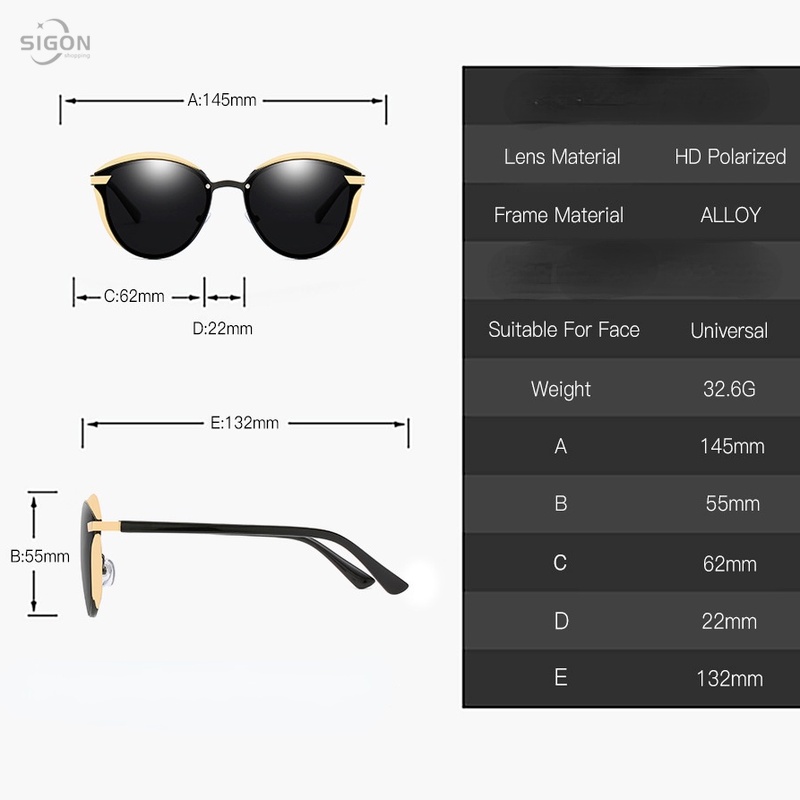 Kính Mát Mắt Mèo Phân Cực Chống Tia Uv400