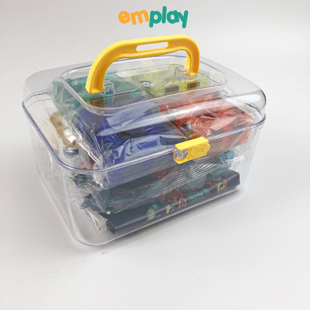 Đồ chơi xếp hình lắp ráp nam châm 40 miếng hình khối cao cấp Emplay giúp bé phát triển tư duy