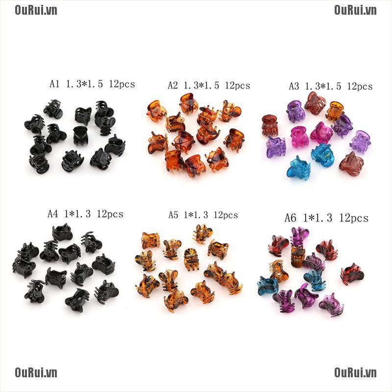 (FCC) 12 Kẹp Tóc Nhựa Dễ Thương