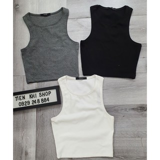 Áo croptop ba lổ thun màu trơn basic ôm body BS09
