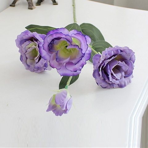 Bó Hoa 4 Bông Giả Eustoma Gradiflorus Lisianthus Trang Trí Nhà Cửa / Tiệc Cưới / Giáng Sinh
