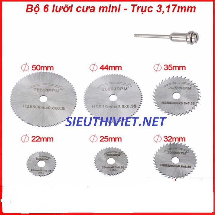 Bộ 6 lưỡi cưa mini cho máy khoan - Siêu thị MLC