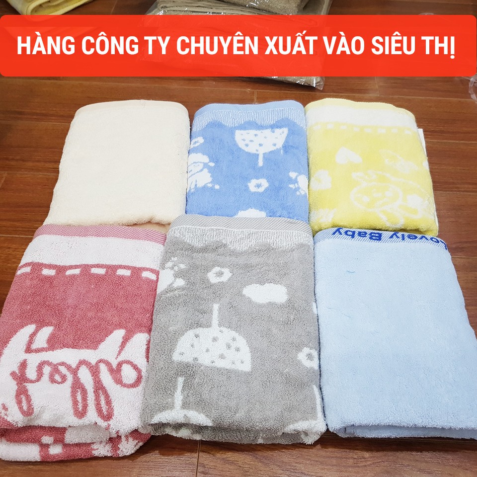 Khăn Tắm Cho Bé 100% Cotton Cao Cấp - Hàng Việt Nam Xuất Vào Siêu Thị, Họa Tiết, Màu Sắc Dễ Thương