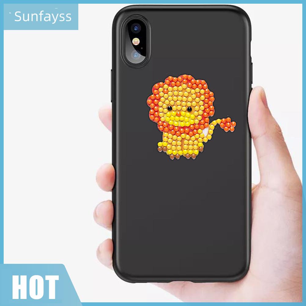 Set 9 Tranh Đính Đá DIY Hình Động Vật Dễ Thương Để Trang Trí Điện Thoại