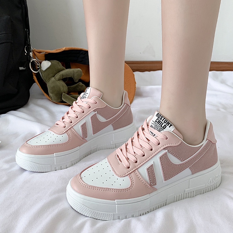 Giày thể thao nữ sneaker siêu nhẹ phối màu độn đế tăng chiều cao có lỗ thông hơi thoáng khí hot 2022