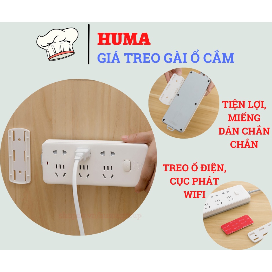 Giá Dán Tường Treo Ổ Cắm Điện, Giá Dán Tường Gài Vật Dụng Đa Năng