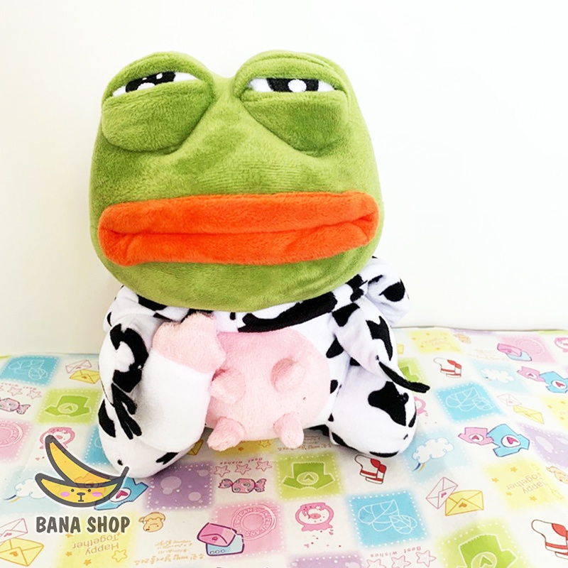 Gấu bông ếch xanh sad frog Pepe bò sữa siêu bựa dành cho vozer