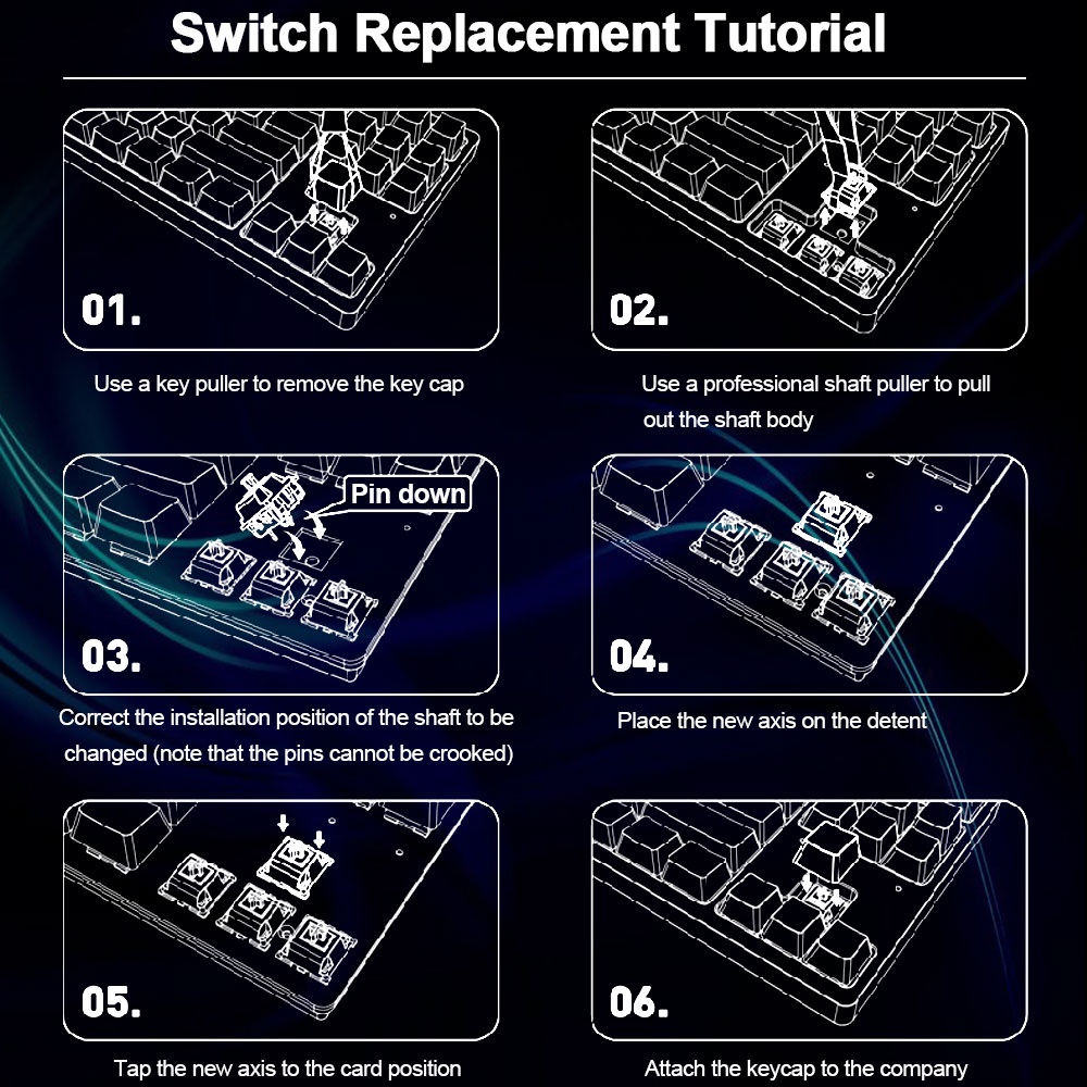Công tắc khởi động Redragon SMD RGB MX 3Pin màu đỏ đen xanh dương nâu dùng cho bàn phím cơ