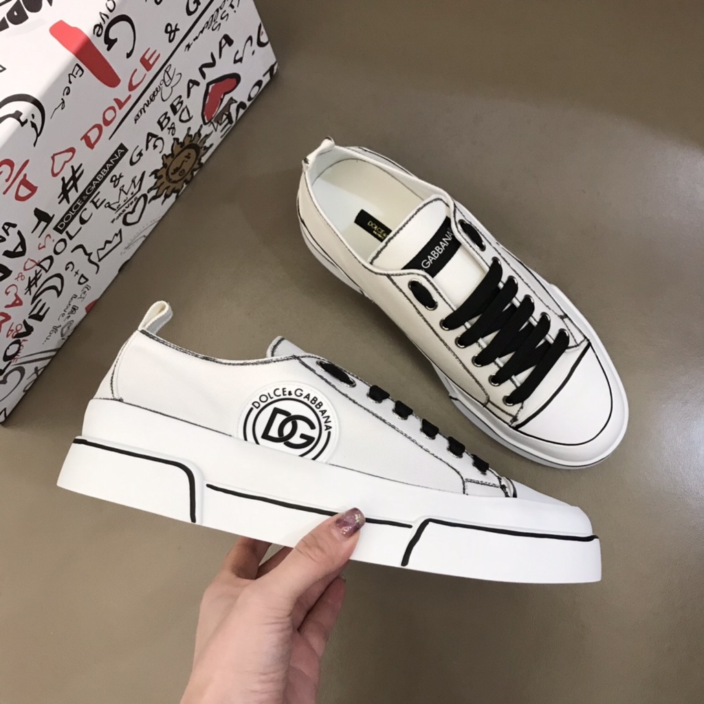 Giày sneaker nam da thật thời trang cao cấp Docle & Gabbana DG phong cách trẻ trung, cá tính