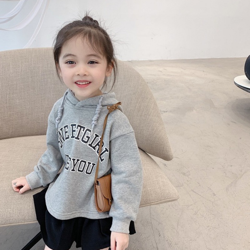Áo Hoodie In Chữ Phong Cách Hàn Quốc Cho Bé Gái