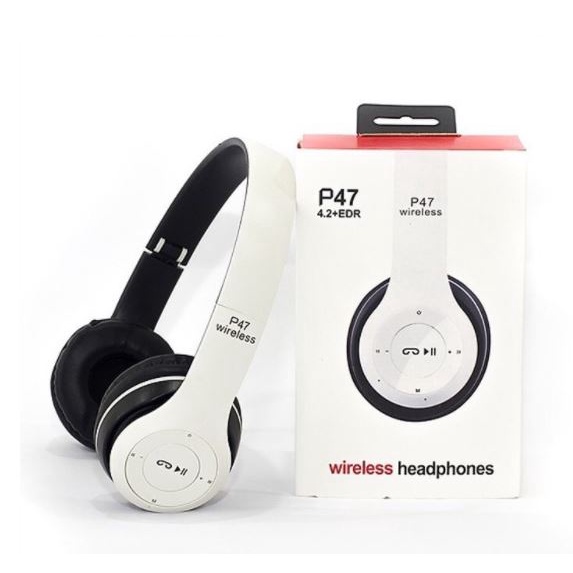 Tai Nghe Headphone Bluetooth chụp tai không dây P47, Âm Thanh Cực Đỉnh, Học Online-Gaming ( Có Khe Cắm Thẻ Nhớ)/Munshop