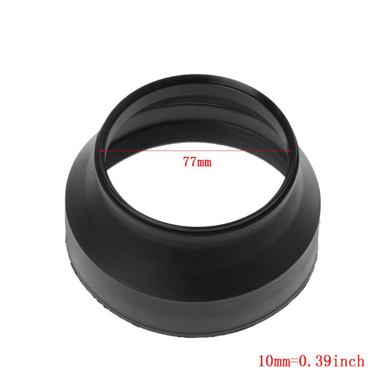 Che Nắng Ống Kính Máy Ảnh 3 Tầng 77mm Bằng Cao Su