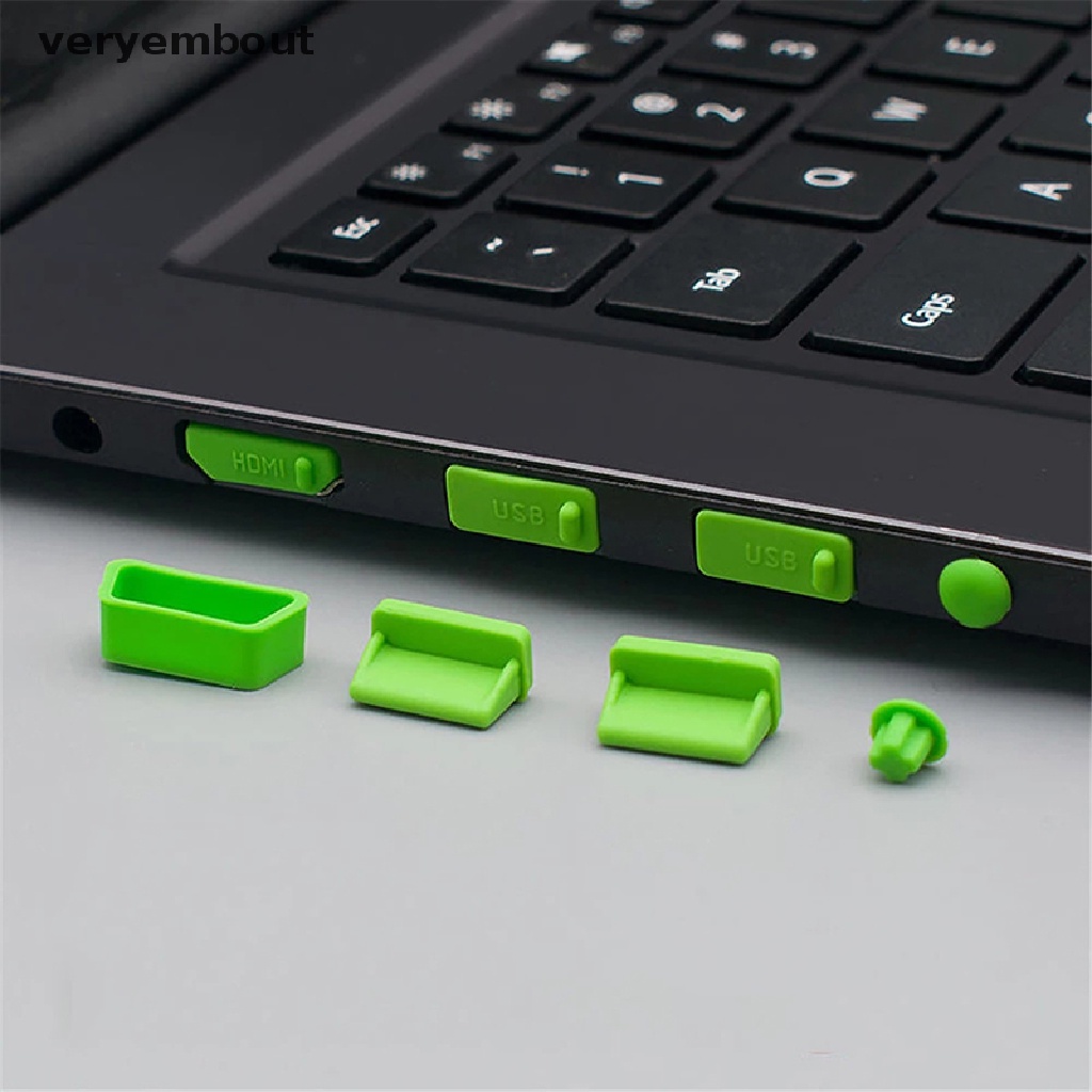 ut 16pcs/set Laptop Dust Plug Set USB HDMI Port VGA Rubber Protective Cover n