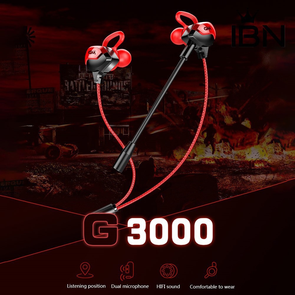 Tai nghe nhét tai Leyoya G3000 thích hợp chơi game có mic chống ồn tiện dụng