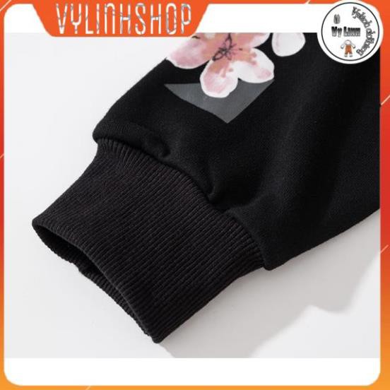 Áo nỉ nam nữ VYLINHSHOP  OFF WHITE Áo khoác hoodie tay dài in hình hoa anh đào