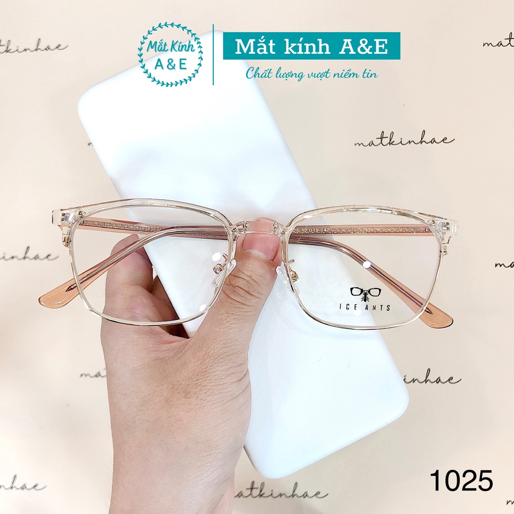 Gọng kính cận nam nữ AMIE Eyewear mắt kính vuông gọng kính nhựa lõi kim loại giảm đau tai thiết kế thời trang 1025