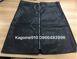 Chân váy da khóa trước(có sẵn)