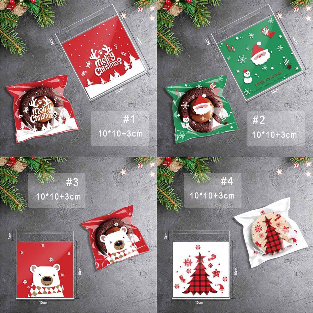 Set 100 Túi Đựng Kẹo Họa Tiết Hoạt Hình Giáng Sinh