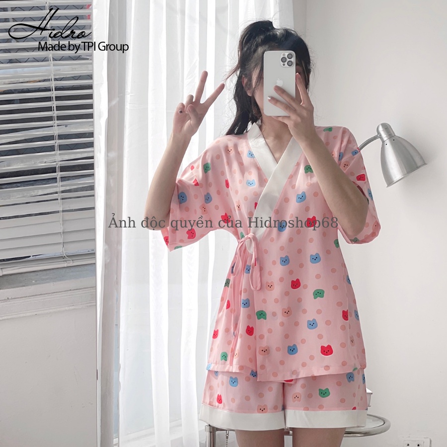 Bộ Pijama Kimono Lụa Cao Cấp Mềm Mịn Nhiều Họa Tiết Dễ Thương | BigBuy360 - bigbuy360.vn