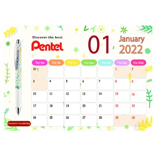 Lịch Để Bàn 2022 Mini Pentel | Thiết Kế Dễ Thương Xinh Xắn