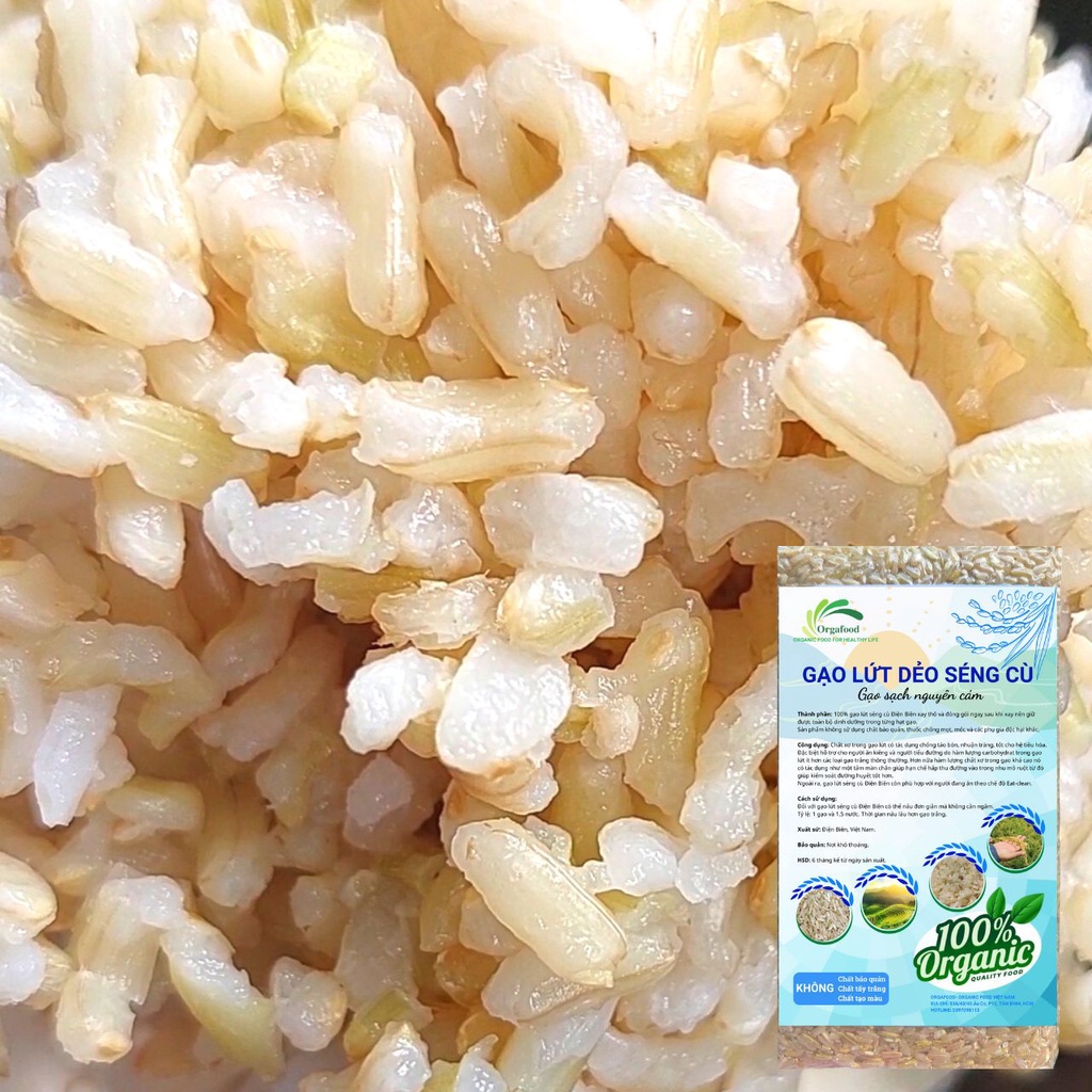 Gạo lứt dẻo Điện Biên Orgafood [nhiều loại gạo] túi 1kg, nấu không cần ngâm, ăn kiêng, giảm cân, cho người tiểu đường