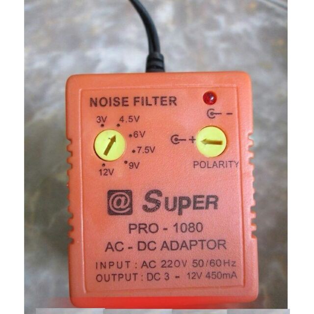 Adapter đa năng SUPER 1080 450MA 3-12V, 6 đầu ra đảo cực được