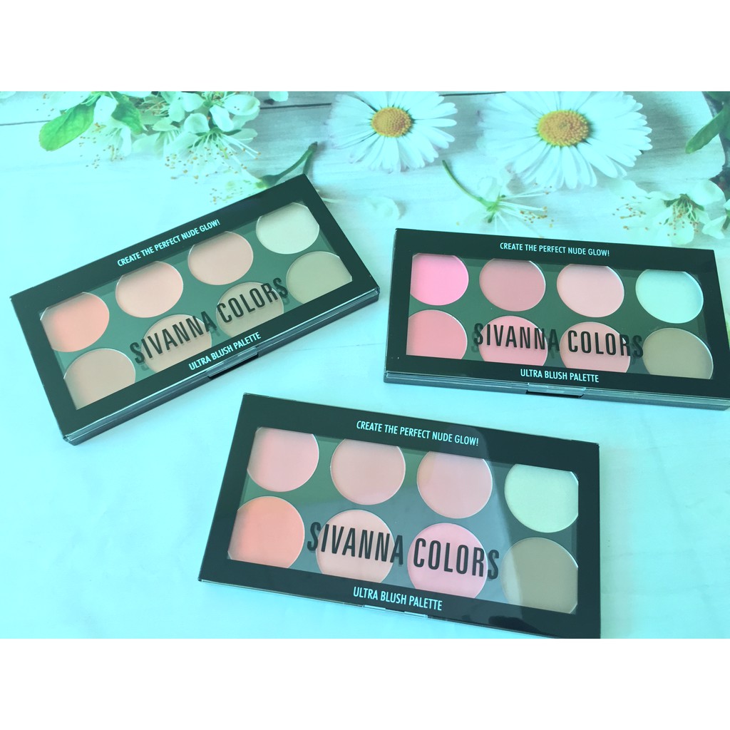 SÉT MÁ HỒNG VÀ TẠO KHỐI SIVANNA COLORS ULTRA BLUSH PALETTE.