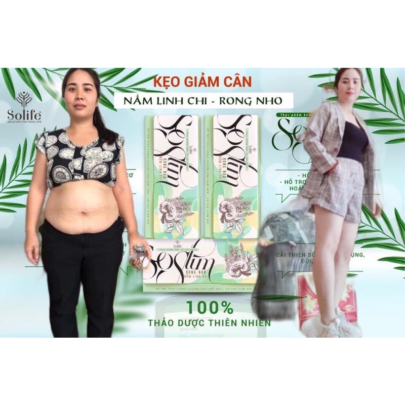 Combor 5 hộp kẹo giảm cân nấm linh chi rong nho