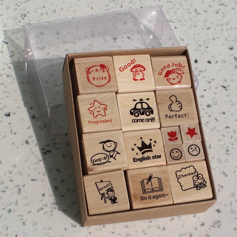 CHOOKEY Set 15 Con Dấu In Chữ Tiếng Anh Cho Bé
