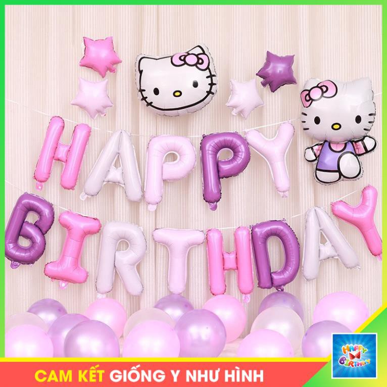 Set trang trí sinh nhật bé gái kitty ( Tặng keo dính) #TrangTriSinhNhat