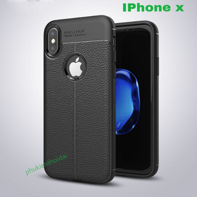 Iphone x ốp lưng chống sốc vân da cao cấp