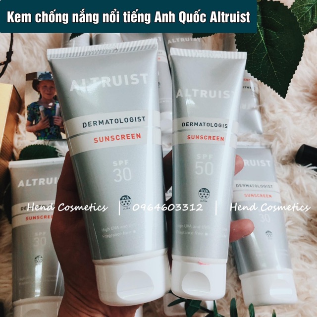 Kem chống nắng cho da nhạy cảm Altruist Dermatologist