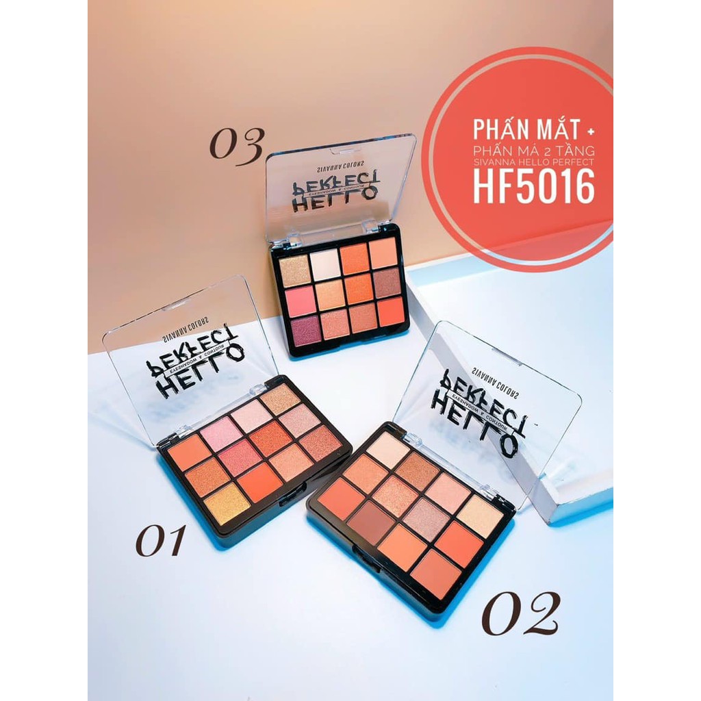 [Set Phấn Má- Tạo Khối- Highlight] Sivanna Ultra Brush Palette HF 319