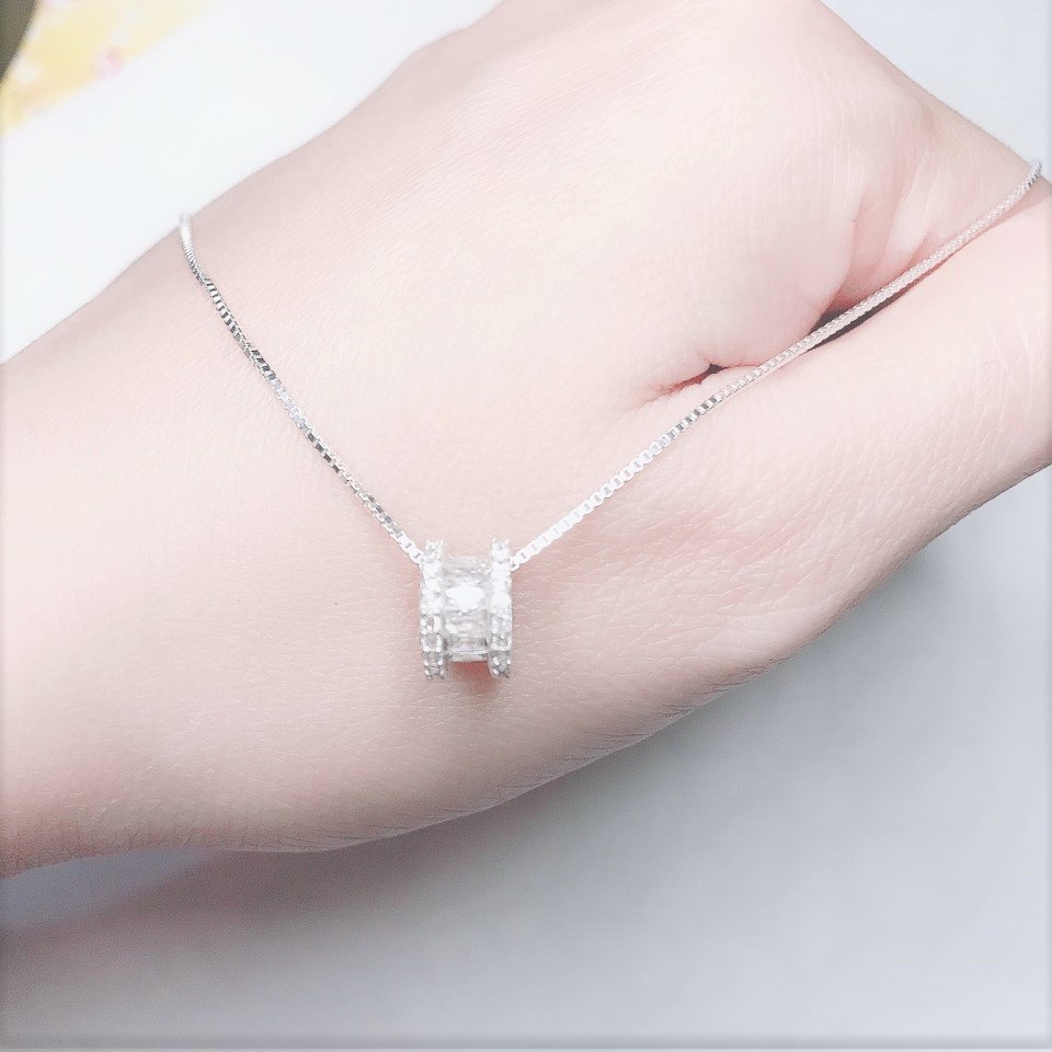 Dây chuyền bạc nữ cao cấp mặt hình bánh xe Evasilver, vòng cổ bạc nữ sang trọng và tinh tế
