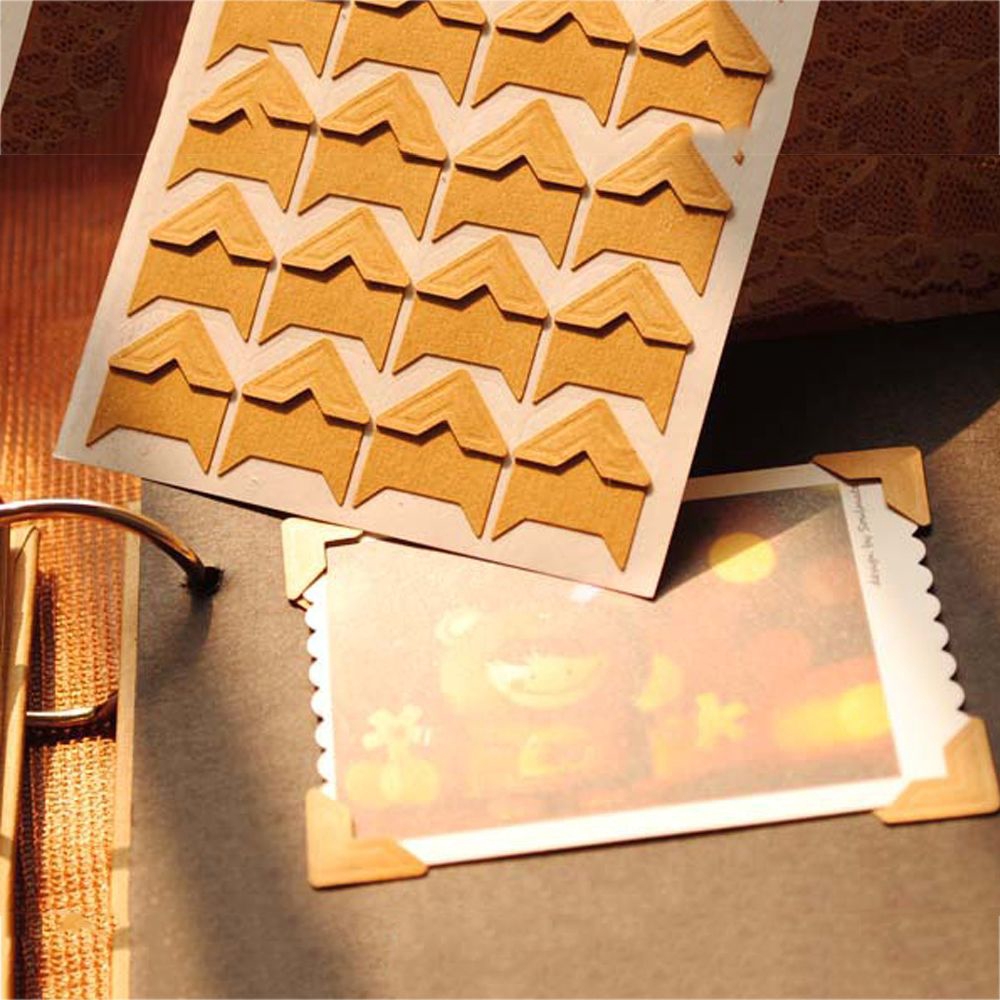 NEONY 72 Pcs New DIY Handmade Card Vintage Photo Corner Protectors