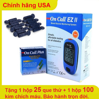 [SIEU SALE] Máy đo đường huyết ( tiểu đường ) trong máu của Mỹ Acon On call EZ II - plus que và kim loại tốt giá rẻ hơn 