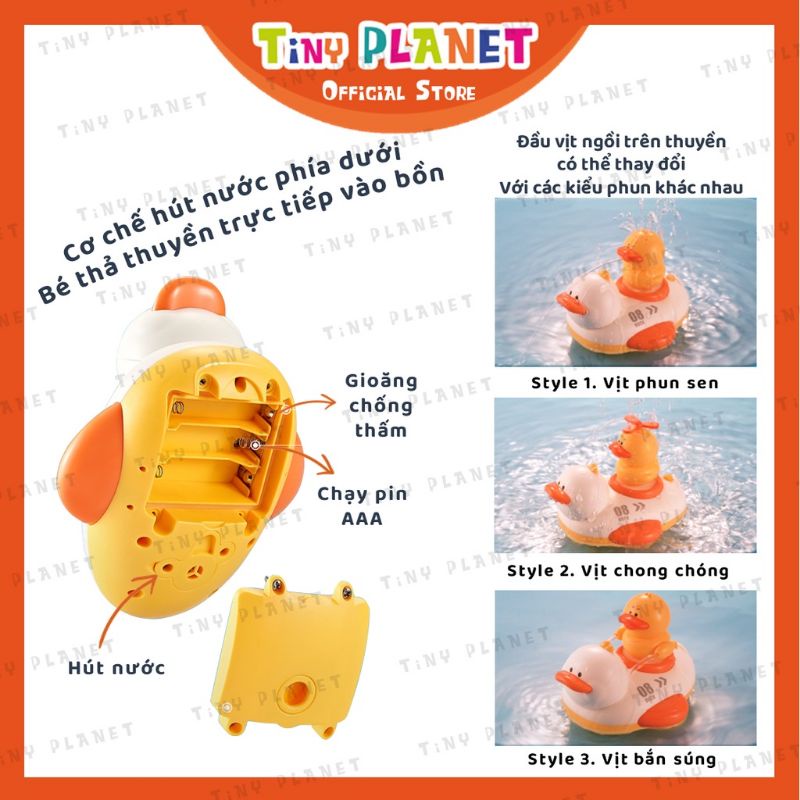 Đồ chơi Vịt phun nước bồn tắm 4 chức năng( bộ full)