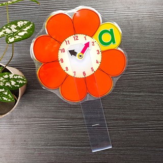 [Đồ dùng dạy học] Hoa trắc nghiệm 8 cánh - có Đồng hồ