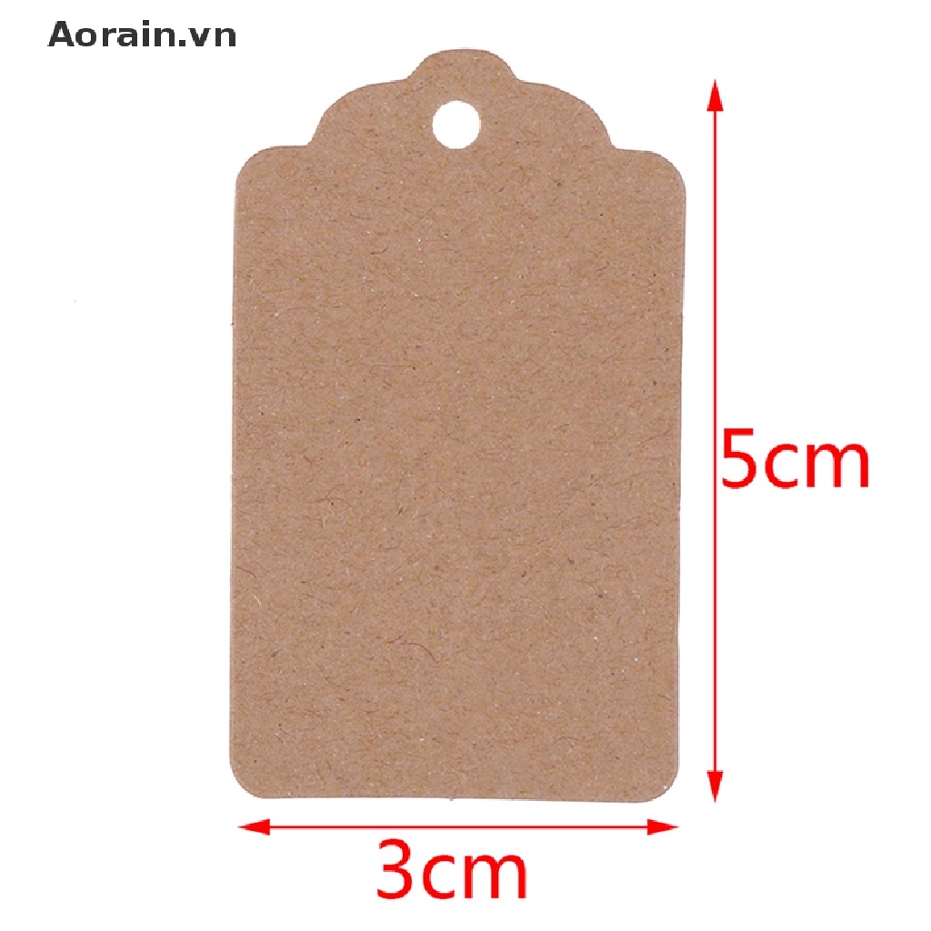 Bộ 100 Nhãn Giấy kraft Rỗng Kèm 20m