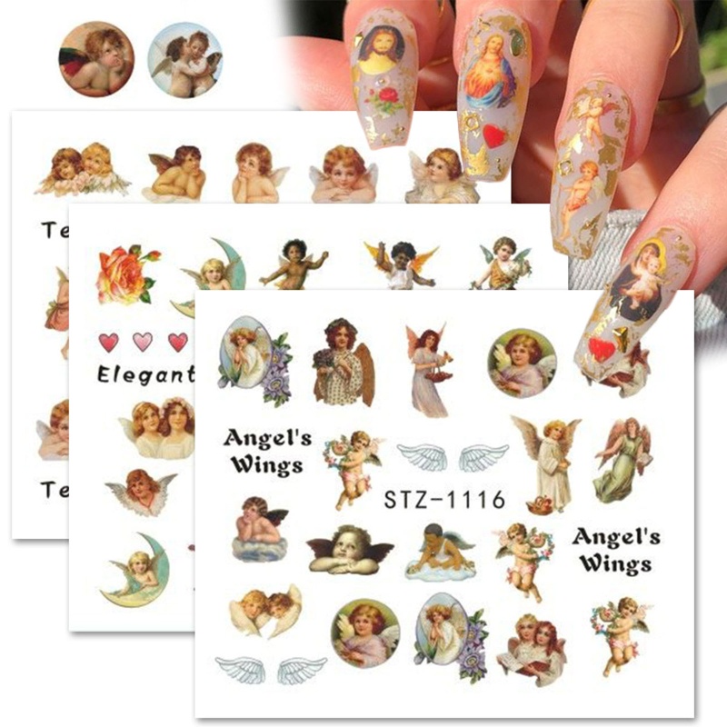 [CH *] Miếng Dán Chuyển Nước Họa Tiết Thiên Thần Cupid 3D Trang Trí Móng Tay DIY Cho Nữ