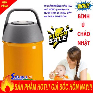 Bình ủ cháo nhật, bình giữ nhiệt cho bé 450ml bằng inox