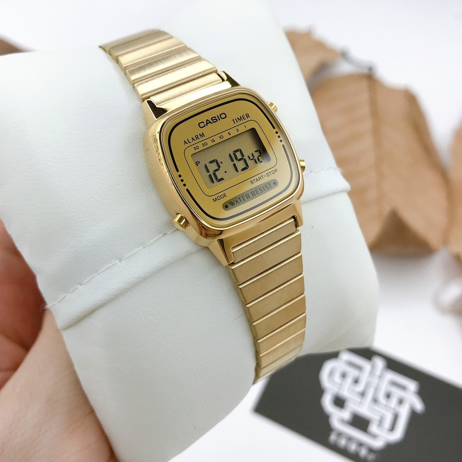 Đồng hồ nữ Casio LA670 / LA670WGA-9 dây đeo bằng thép, chống nước, hàng chính hãng