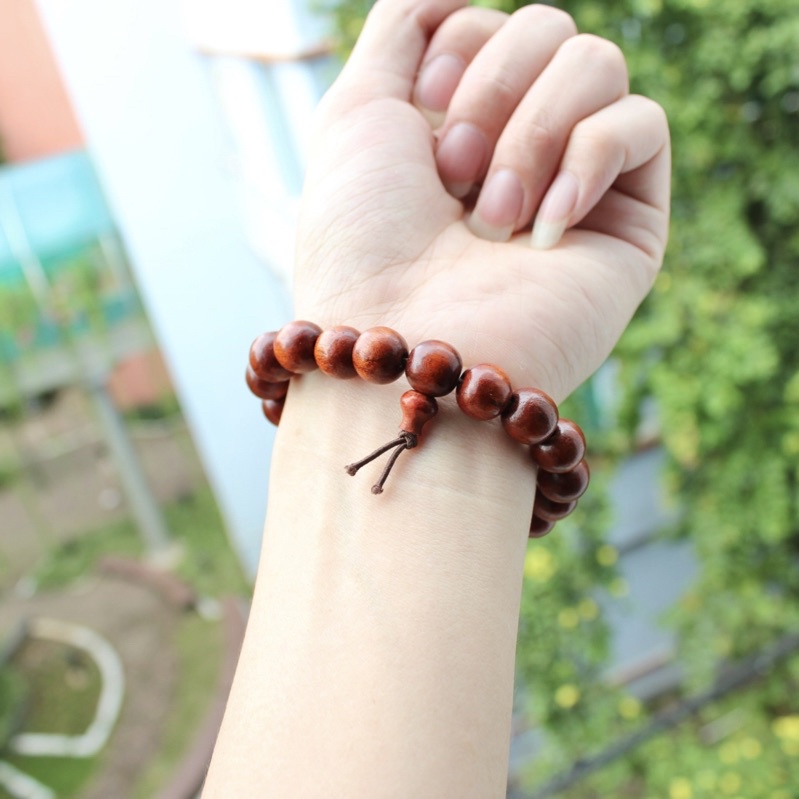 Vòng tay nam nữ gỗ hương tự nhiên size 10mn có hồ lô siêu rẻ