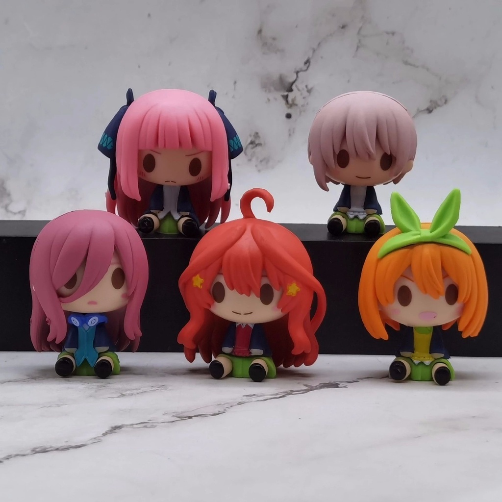 Bộ 5 mô hình nhân vật Nakano Miku bằng PVC dùng trang trí bàn làm việc độc đáo