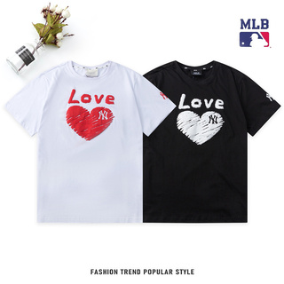 MLB Áo Thun Ngắn Tay In Chữ Độc Đáo Cho Nam Và Nữ